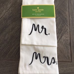 Kate Spade Mr. and Mrs. Napkins NWT